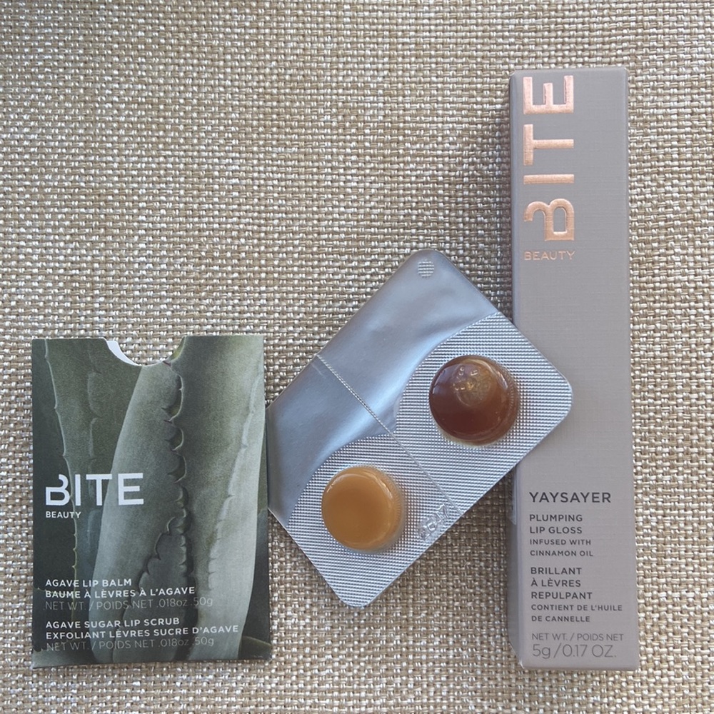 SALE* BITE Beauty Yaysayer Plumping Gloss with Agave Lip Balm & Scrub sample